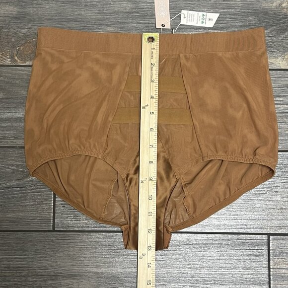 NWT $48 HAH X Free People Hi Waisted Panty Size Medium Brown Sugar Sheer Pin Up - Picture 10 of 12